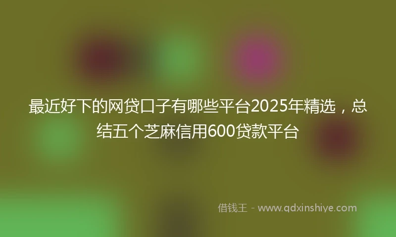 最近好下的网贷口子有哪些平台2025年精选,总结五个芝麻信用600贷款平台