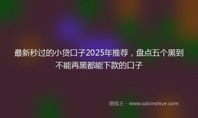 最新秒过的小贷口子2025年推荐，盘点五个黑到不能再黑都能下款的口子