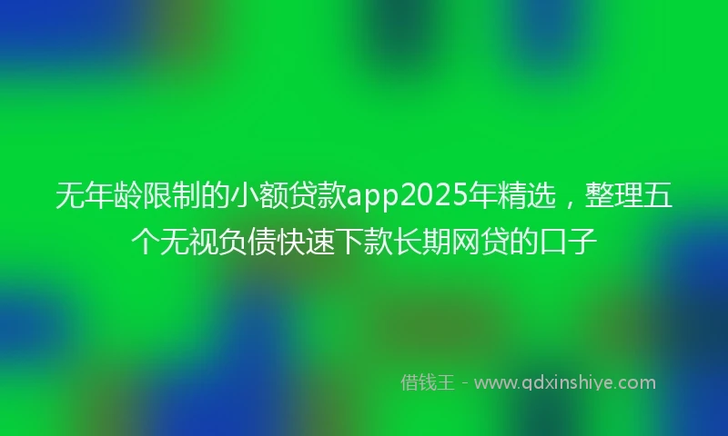无年龄限制的小额贷款app2025年精选，整理五个无视负债快速下款长期网贷的口子