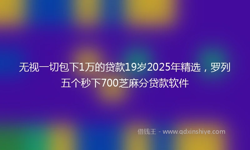 无视一切包下1万的贷款19岁2025年精选，罗列五个秒下700芝麻分贷款软件