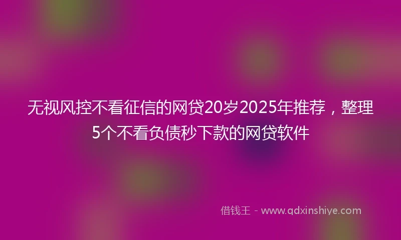 无视风控不看征信的网贷20岁2025年推荐，整理5个不看负债秒下款的网贷软件