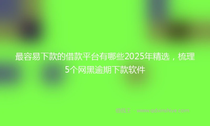 最容易下款的借款平台有哪些2025年精选，梳理5个网黑逾期下款软件