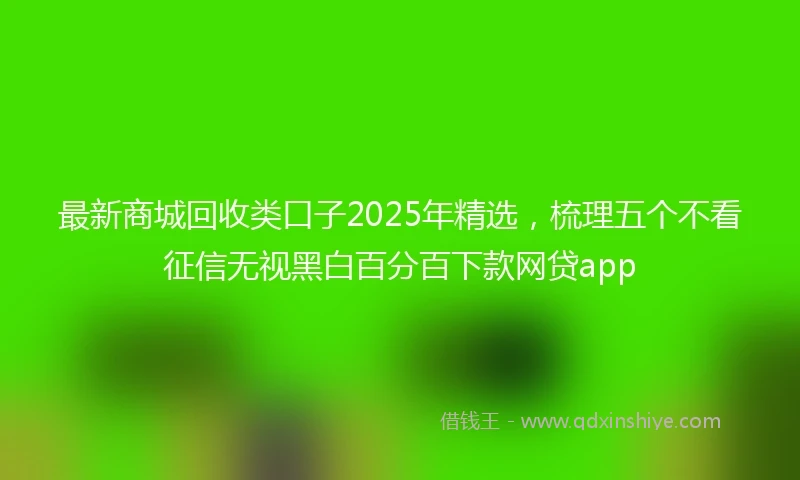 最新商城回收类口子2025年精选，梳理五个不看征信无视黑白百分百下款网贷app