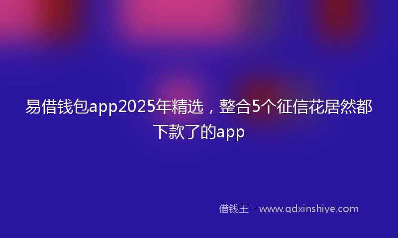 易借钱包app2025年精选，整合5个征信花居然都下款了的app