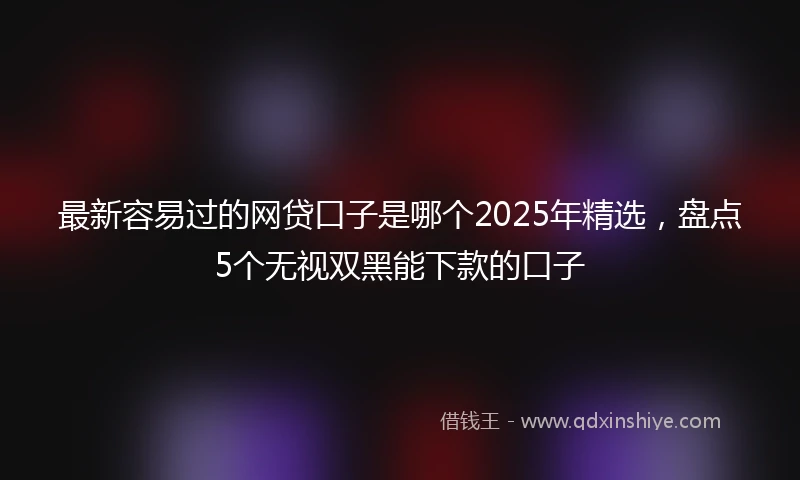 最新容易过的网贷口子是哪个2025年精选，盘点5个无视双黑能下款的口子
