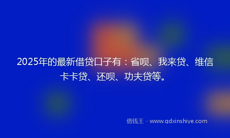 2025年的最新借贷口子有：省呗、我来贷、维信卡卡贷、还呗、功夫贷等。
