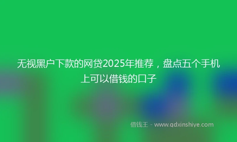 无视黑户下款的网贷2025年推荐，盘点五个手机上可以借钱的口子