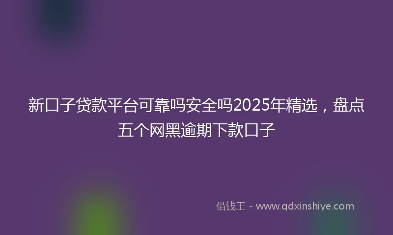 新口子贷款平台可靠吗安全吗2025年精选，盘点五个网黑逾期下款口子