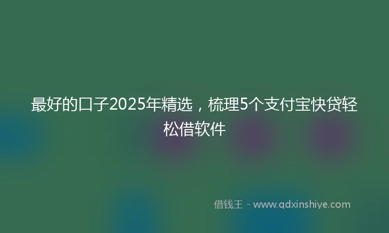 最好的口子2025年精选，梳理5个支付宝快贷轻松借软件