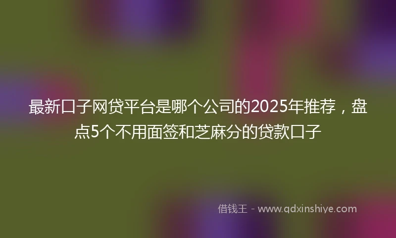 最新口子网贷平台是哪个公司的2025年推荐，盘点5个不用面签和芝麻分的贷款口子