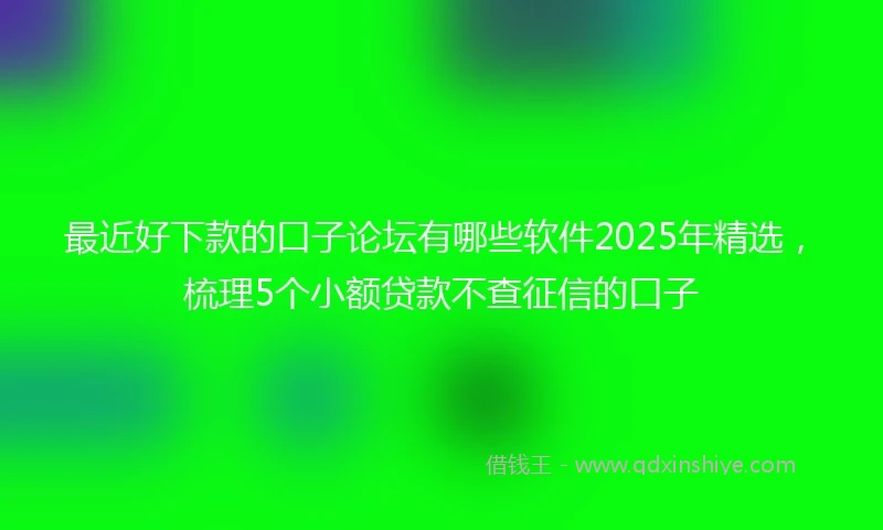 最近好下款的口子论坛有哪些软件2025年精选，梳理5个小额贷款不查征信的口子