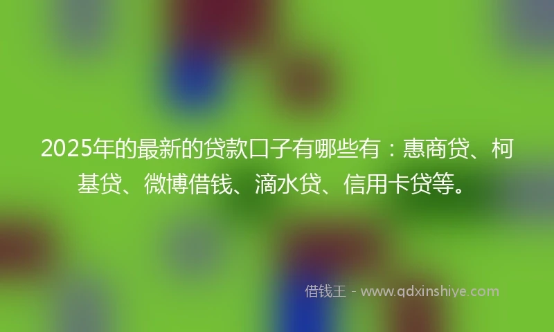 2025年的最新的贷款口子有哪些有：惠商贷、柯基贷、微博借钱、滴水贷、信用卡贷等。