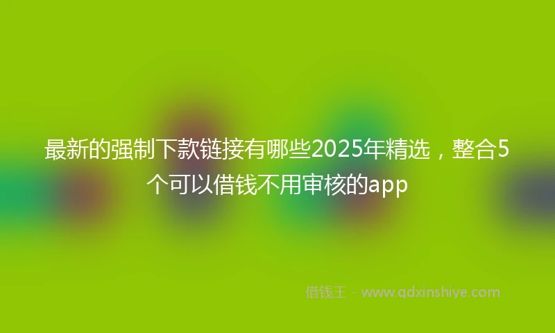 最新的强制下款链接有哪些2025年精选，整合5个可以借钱不用审核的app