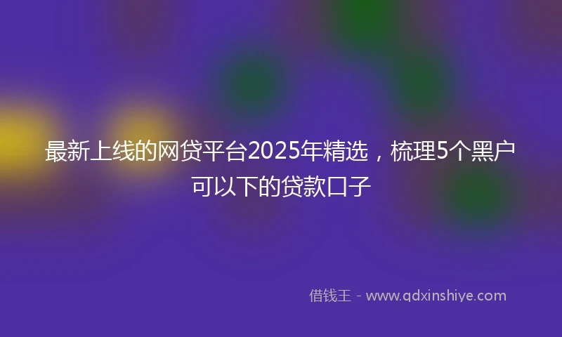最新上线的网贷平台2025年精选，梳理5个黑户可以下的贷款口子