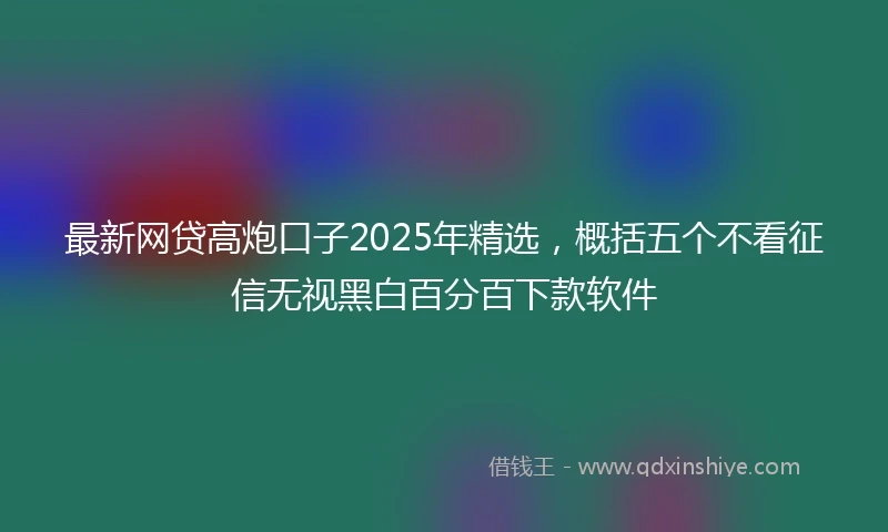 最新网贷高炮口子2025年精选，概括五个不看征信无视黑白百分百下款软件
