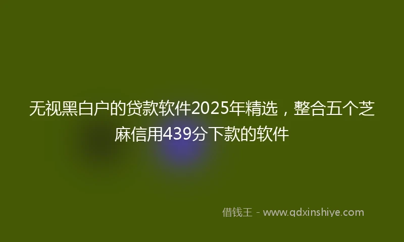 无视黑白户的贷款软件2025年精选，整合五个芝麻信用439分下款的软件