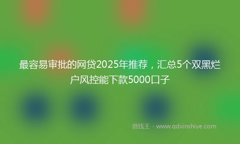 最容易审批的网贷2025年推荐，汇总5个双黑烂户风控能下款5000口子