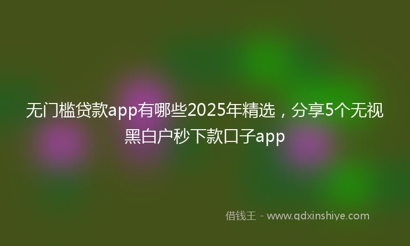 无门槛贷款app有哪些2025年精选，分享5个无视黑白户秒下款口子app