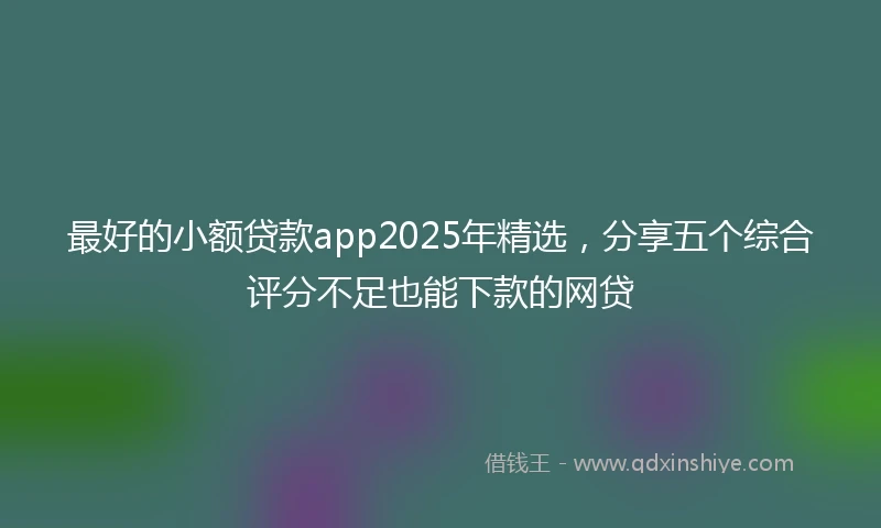 最好的小额贷款app2025年精选，分享五个综合评分不足也能下款的网贷