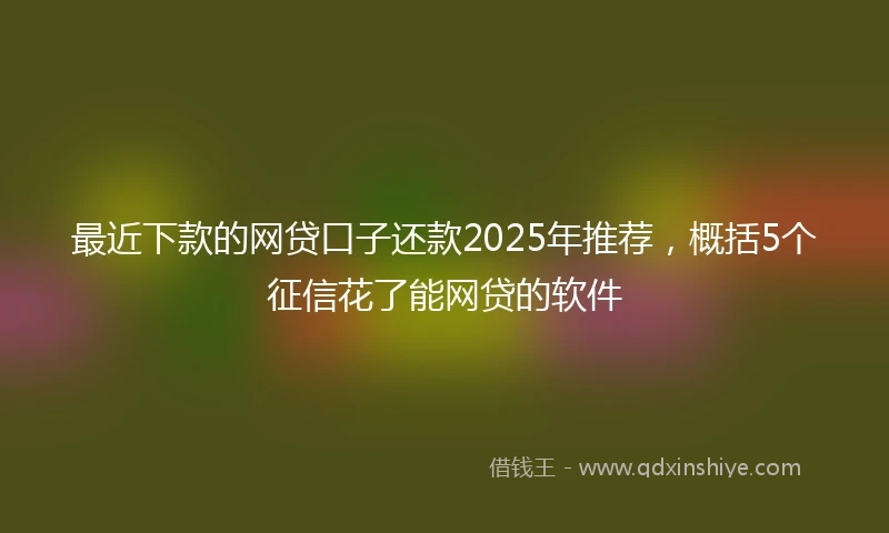 最近下款的网贷口子还款2025年推荐，概括5个征信花了能网贷的软件
