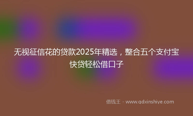 无视征信花的贷款2025年精选，整合五个支付宝快贷轻松借口子