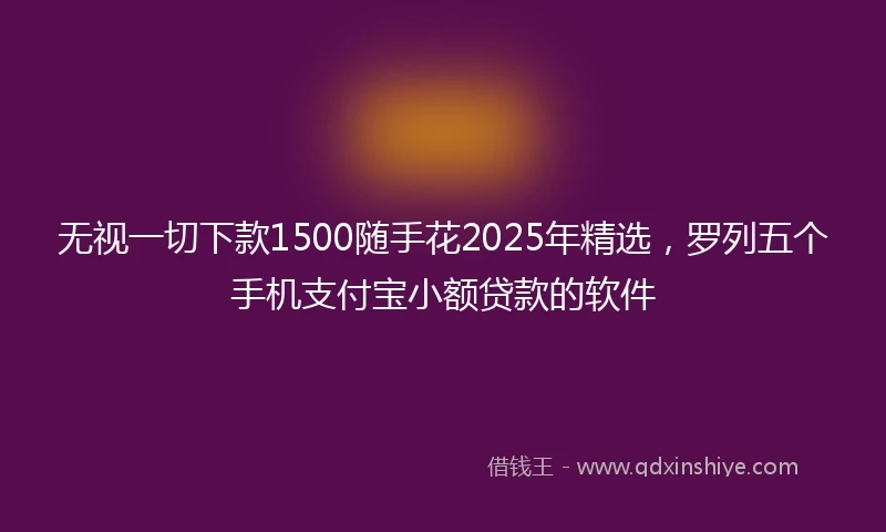 无视一切下款1500随手花2025年精选，罗列五个手机支付宝小额贷款的软件