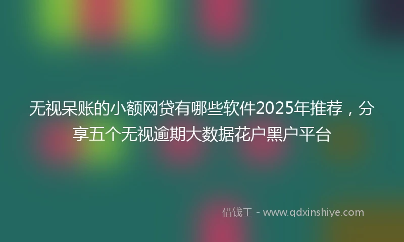 无视呆账的小额网贷有哪些软件2025年推荐，分享五个无视逾期大数据花户黑户平台
