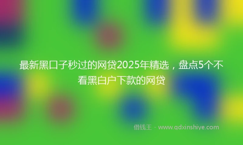 最新黑口子秒过的网贷2025年精选，盘点5个不看黑白户下款的网贷