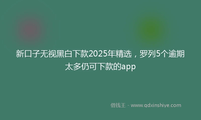新口子无视黑白下款2025年精选，罗列5个逾期太多仍可下款的app