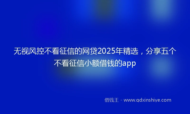 无视风控不看征信的网贷2025年精选，分享五个不看征信小额借钱的app