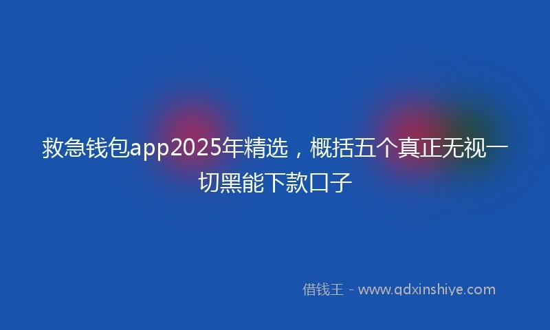 救急钱包app2025年精选，概括五个真正无视一切黑能下款口子