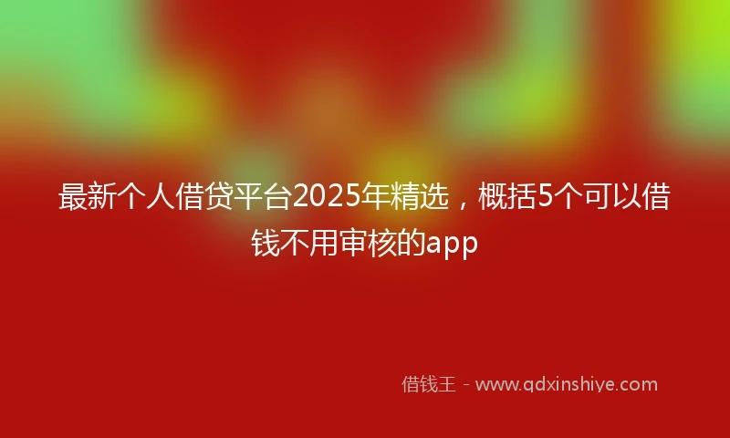 最新个人借贷平台2025年精选，概括5个可以借钱不用审核的app