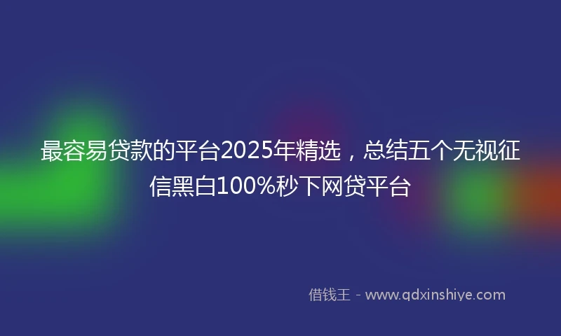 最容易贷款的平台2025年精选,总结五个无视征信黑白100%秒下网贷平台