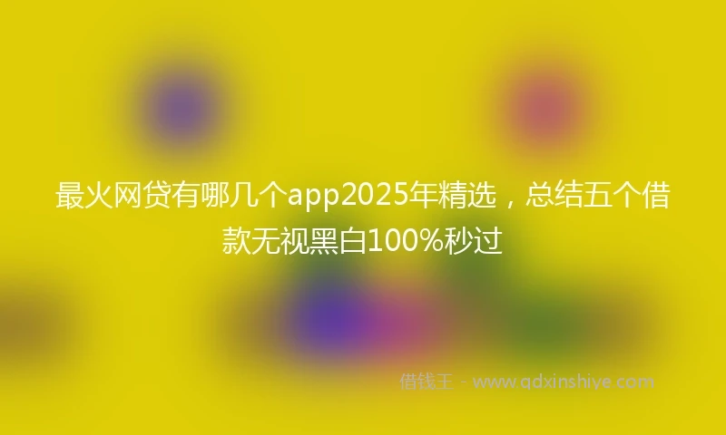 最火网贷有哪几个app2025年精选，总结五个借款无视黑白100%秒过