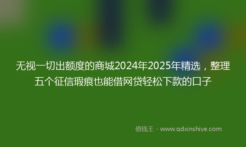 无视一切出额度的商城2024年2025年精选，整理五个征信瑕疵也能借网贷轻松下款的口子