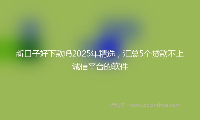 新口子好下款吗2025年精选，汇总5个贷款不上诚信平台的软件