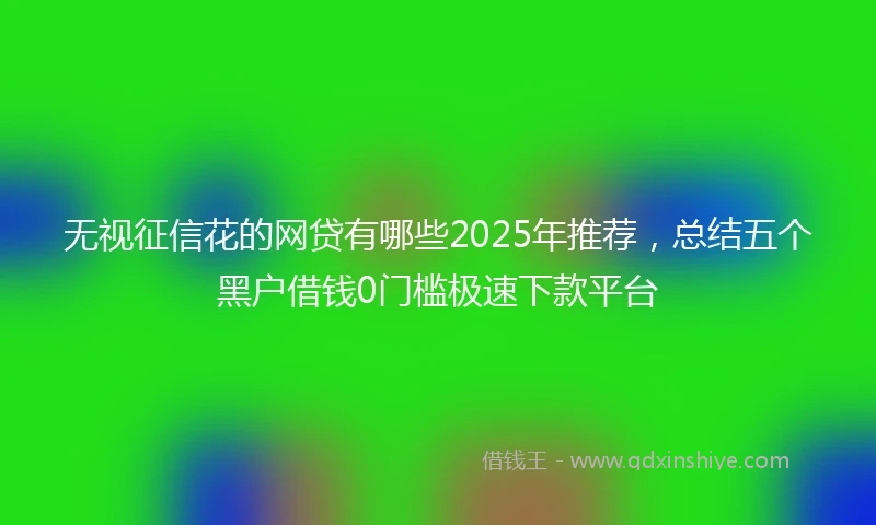 无视征信花的网贷有哪些2025年推荐，总结五个黑户借钱0门槛极速下款平台