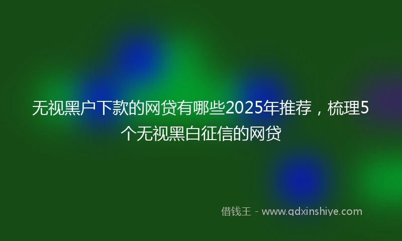 无视黑户下款的网贷有哪些2025年推荐，梳理5个无视黑白征信的网贷