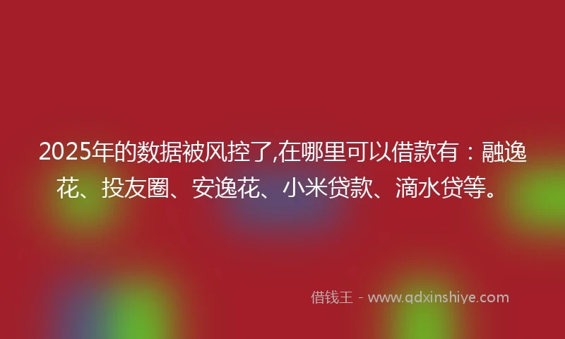 2025年的数据被风控了,在哪里可以借款有：融逸花、投友圈、安逸花、小米贷款、滴水贷等。