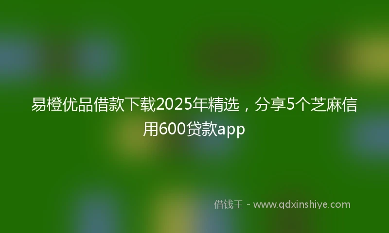 易橙优品借款下载2025年精选，分享5个芝麻信用600贷款app