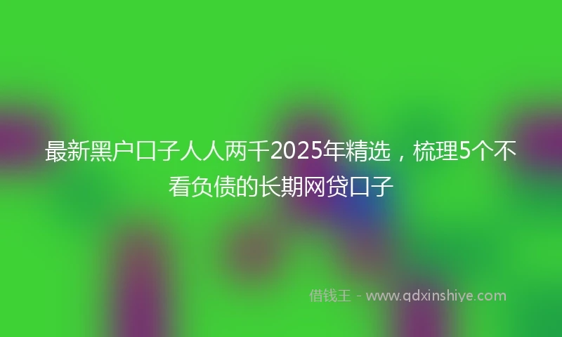 最新黑户口子人人两千2025年精选，梳理5个不看负债的长期网贷口子