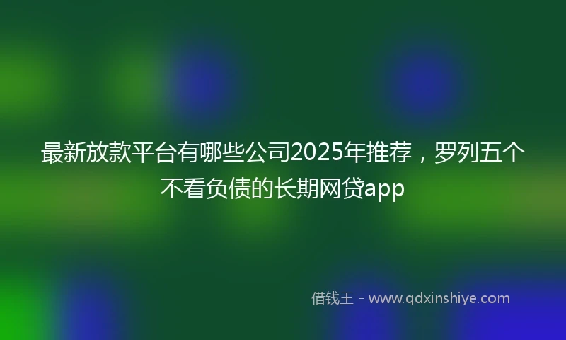 最新放款平台有哪些公司2025年推荐，罗列五个不看负债的长期网贷app