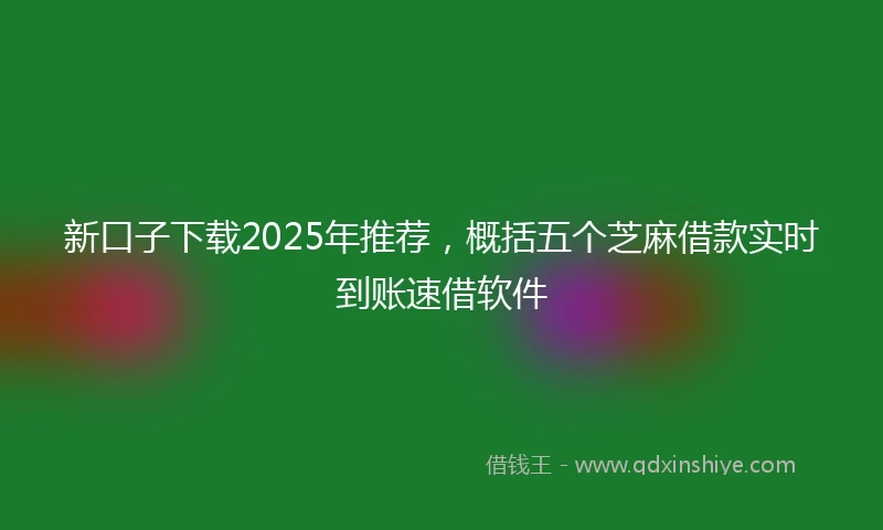 新口子下载2025年推荐,概括五个芝麻借款实时到账速借软件