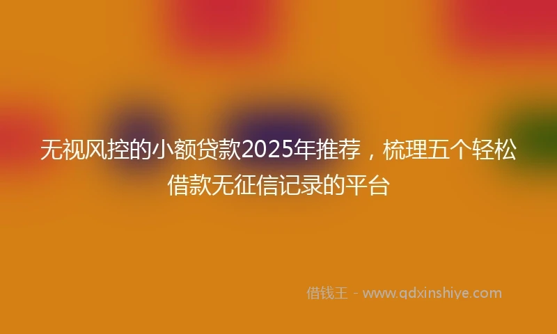 无视风控的小额贷款2025年推荐，梳理五个轻松借款无征信记录的平台