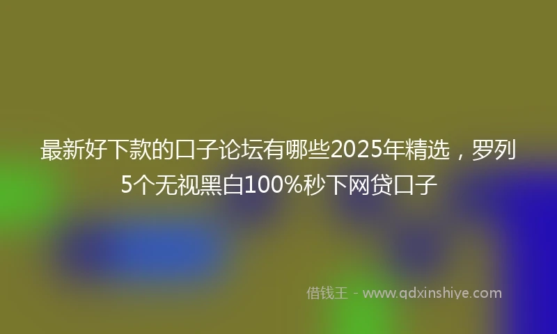 最新好下款的口子论坛有哪些2025年精选，罗列5个无视黑白100%秒下网贷口子
