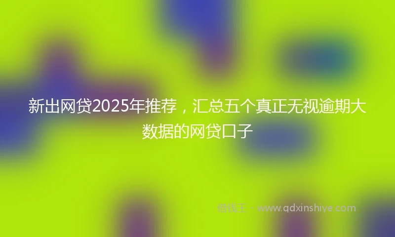 新出网贷2025年推荐，汇总五个真正无视逾期大数据的网贷口子
