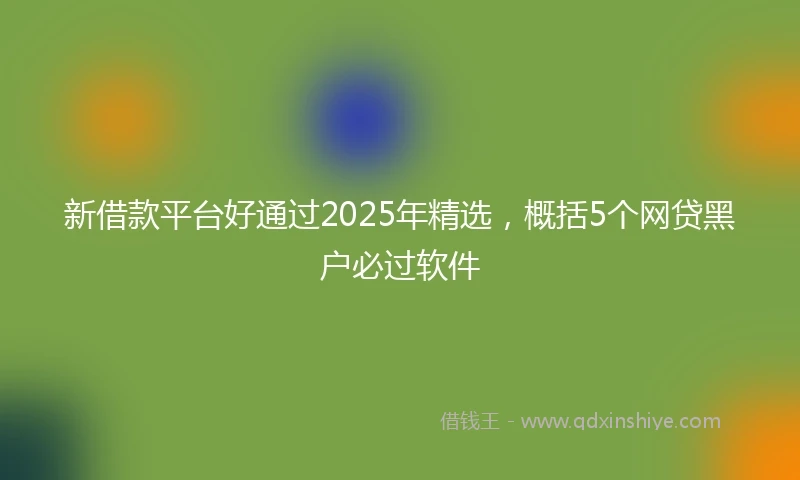 新借款平台好通过2025年精选，概括5个网贷黑户必过软件