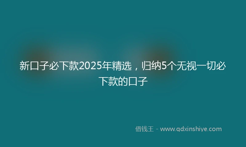 新口子必下款2025年精选，归纳5个无视一切必下款的口子
