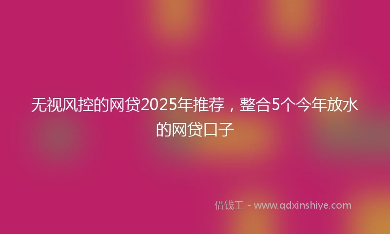 无视风控的网贷2025年推荐,整合5个今年放水的网贷口子