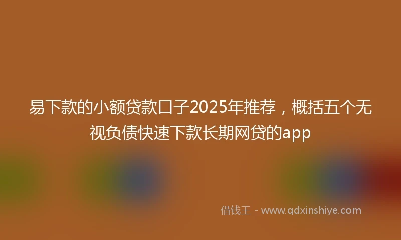 易下款的小额贷款口子2025年推荐，概括五个无视负债快速下款长期网贷的app